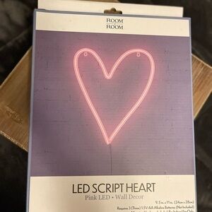 Pink LED Script Heart Wall Decor